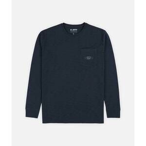 NEW JETTY men's sedge slub long sleeve top in navy